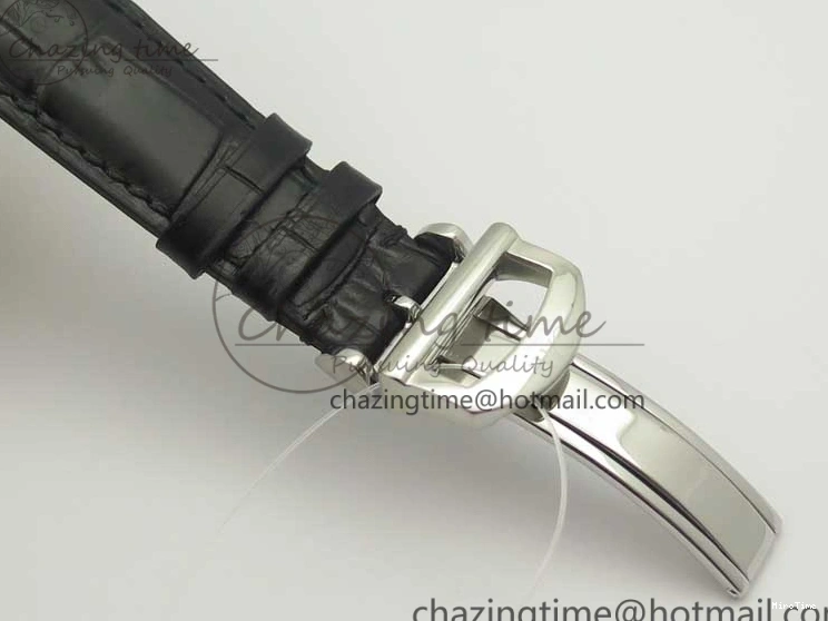 MIROTIME 0420 Fashionable Portofino Automatic SS TWF 1:1 Best Edition Silver Dial SS Markers on Black Leather Strap A 7200